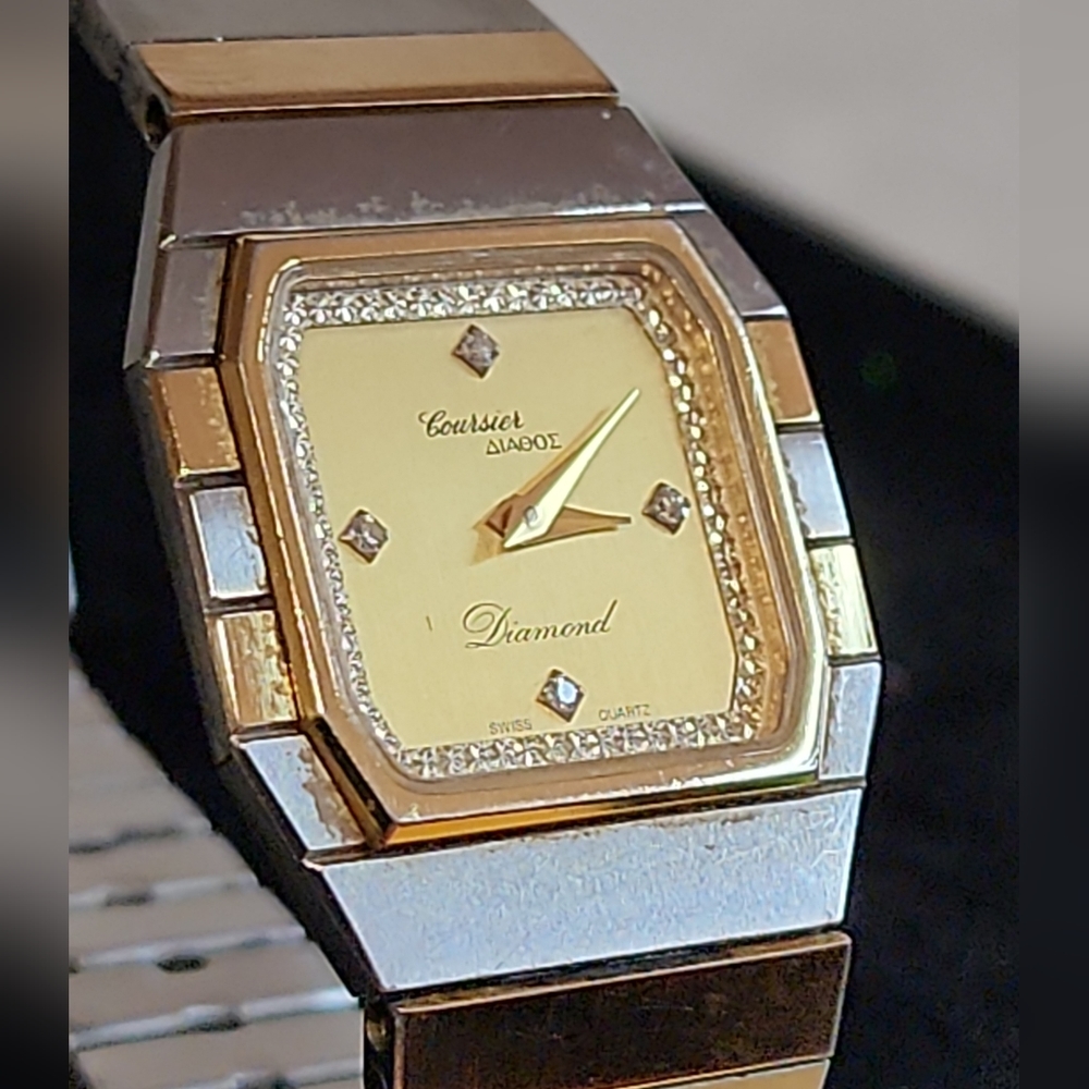 Vint & Mint "Coursier Diamond" two tone women's watch (diamonds 360° face)